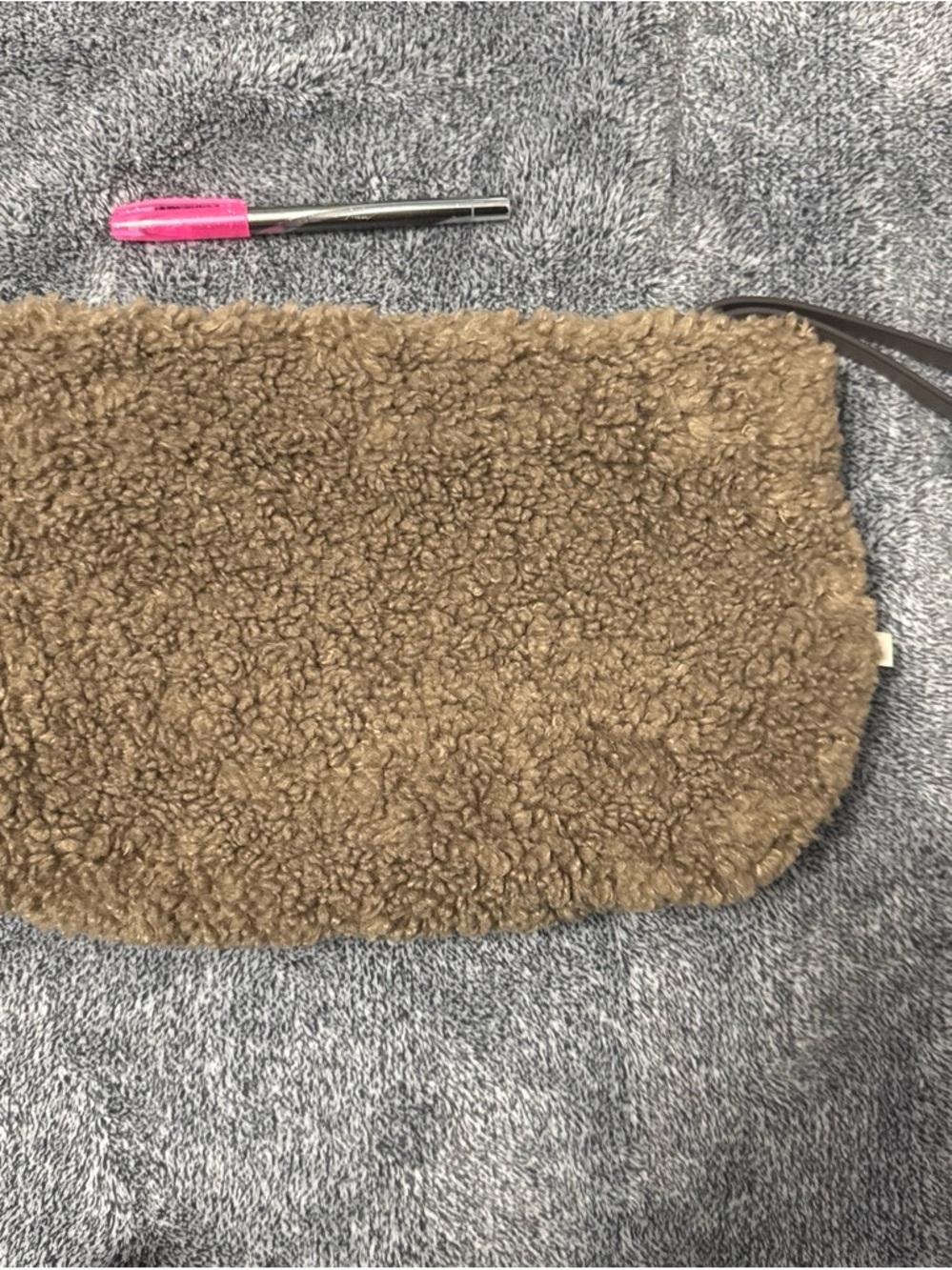 Banana Republic Tan Sherpa Clutch Wristlet
